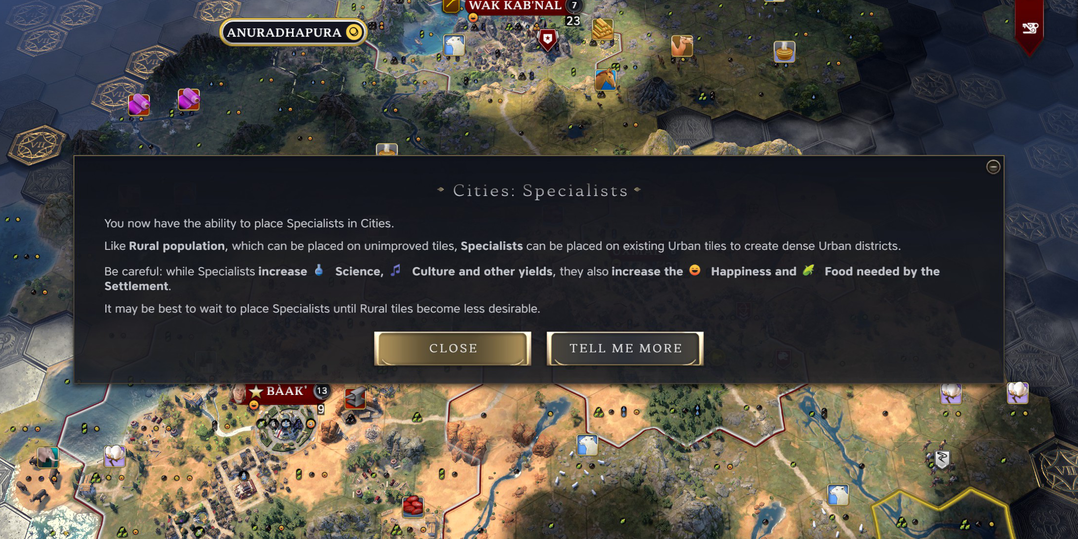 Обучение в Civ 7 объясняет многое по мере прогресса